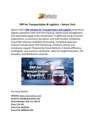 ERP for transportation