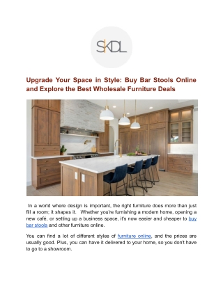 Upgrade Your Space in Style_ Buy Bar Stools Online and  Best Wholesale Furniture Deals