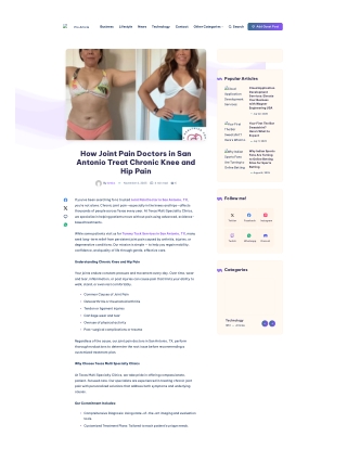 How Joint Pain Doctors in San Antonio Treat Chronic Knee and Hip Pain