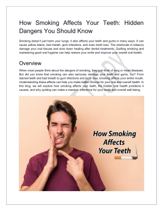 How Smoking Affects Your Teeth Hidden Dangers You Should Know