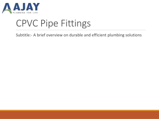 CPVC Pipe Fittings