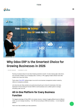 Why Odoo ERP Is the Smart Choice for 2026 Growth