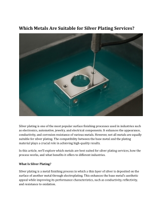 Which metals are suitable for silver plating services_