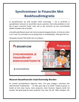 Synchroniseer Je Financiën Met Boekhoudintegratie