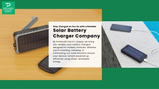 Stay Charged on the Go with a Reliable Solar Battery Charger Company