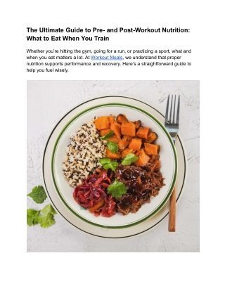 The Ultimate Guide to Pre- and Post-Workout Nutrition