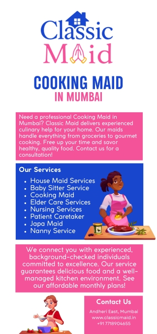 Classic Maid - Cooking Maid in Mumbai