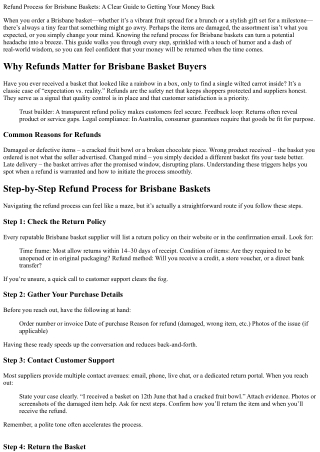 Refund Process for Brisbane Baskets: A Clear Guide to Getting Your Money Back