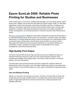 Epson SureLab D500