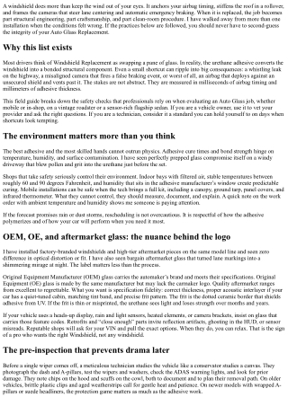 Windshield Replacement Safety Checks: A Complete List