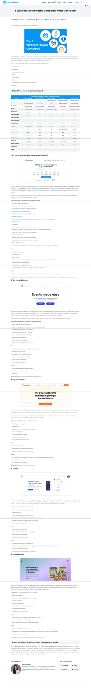 WordPress Events Plugin