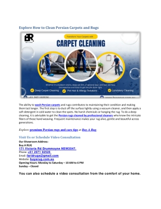 Explore How to Clean Persian Carpets and Rugs