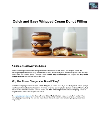 Quick and Easy Whipped Cream Donut Filling