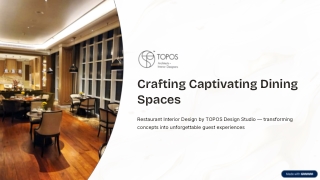 Crafting Captivating Dining Spaces: Restaurant Interior Design