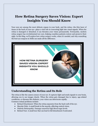 How Retina Surgery Saves Vision_ Expert Insights You Should Know