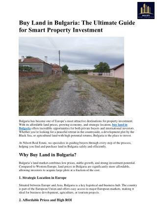 Buy Land in Bulgaria - The Ultimate Guide for Smart Property Investment