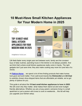 Top 10 Must-Have Small Kitchen Appliances for Your Modern Home in 2025