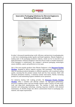 Detergent Packing Machine