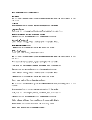 HIRE PURCHASE & INSTALLMENT SYSTEM