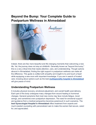 Beyond the Bump_ Your Complete Guide to Postpartum Wellness in Ahmedabad