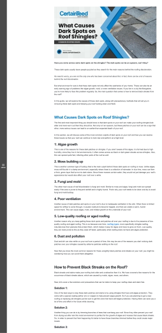 What Causes Dark Spots on Roof Shingles? | Common Roofing Issues