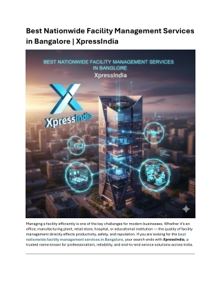 Best Nationwide Facility Management Services in Bangalore XpressIndia