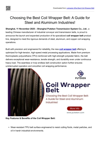 Choosing the Best Coil Wrapper Belt A Guide for Steel and Aluminum Industries!