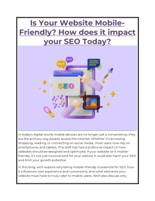 Is Your Website Mobile-Friendly? How does it impact your SEO Today?