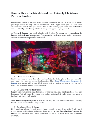 Christmas Party in London