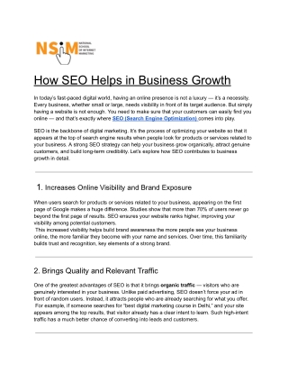 How SEO Helps in Business Growth