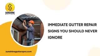 Immediate Gutter Repair Signs You Should Never Ignore