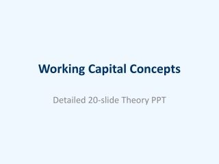 WORKING CAPITAL METHODS