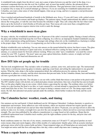 Windshield Replacement Near Columbia: Avoiding DIY Mistakes