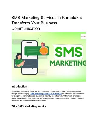 SMS Marketing Services in Karnataka_ Transform Your Business Communication