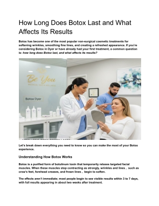 How Long Does Botox Last and What Affects Its Results