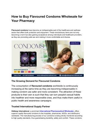 How to Buy Flavoured Condoms Wholesale for Your Pharmacy