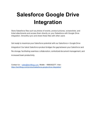 Salesforce Google Drive Integration Guide | Tech9logy Creators