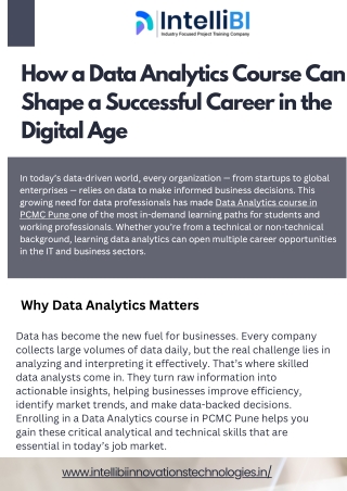 How a Data Analytics Course Can Shape a Successful Career in the Digital Age