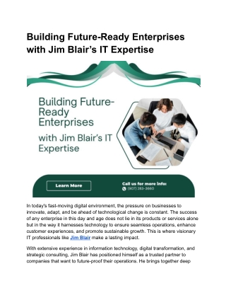 Jim Blair – Transforming Businesses Through Smart Technology Solutions