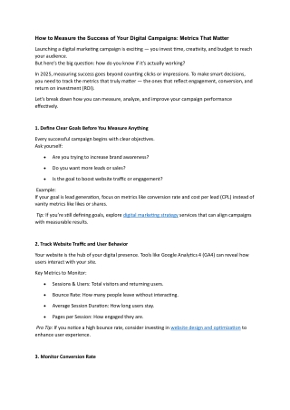 Measure the Success of Your Digital Campaigns | Improve ROI in 2025