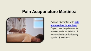 Pain Acupuncture Martinez