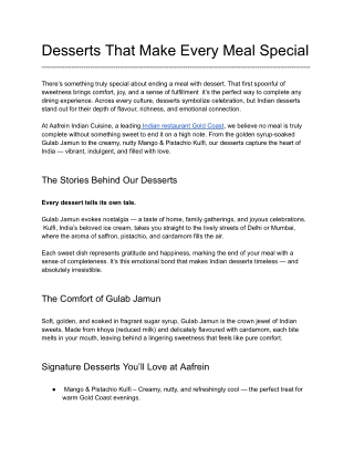 Desserts That Make Every Meal Special