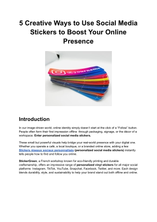 5 Creative Ways to Use Social Media Stickers to Boost Your Online Presence