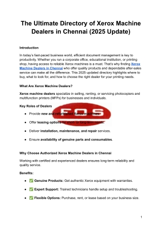 The Ultimate Directory of Xerox Machine Dealers in Chennai (2025 Update)