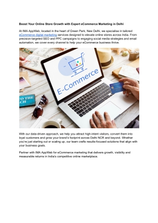Boost Your Online Store Growth with Expert eCommerce Marketing in Delhi