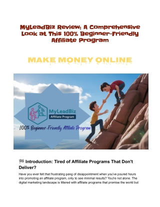 MyLeadBiz Review_ A Comprehensive Look at This 100% Beginner-Friendly Affiliate Program