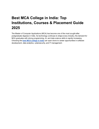 Best MCA College in India_ Top Institutions, Courses & Placement Guide 2025