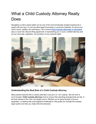 What a Child Custody Attorney Really Does