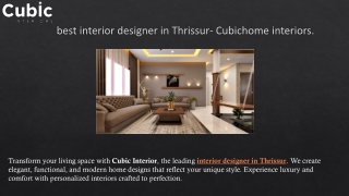 Interior Designer in Thrissur | Elegant Home Designs by Cubic Interior Kerala