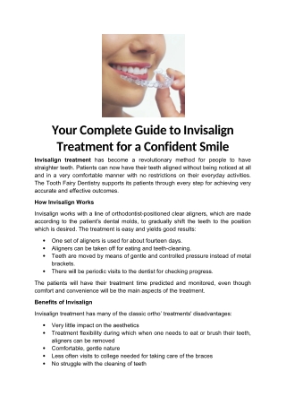 Your Complete Guide to Invisalign Treatment for a Confident Smile